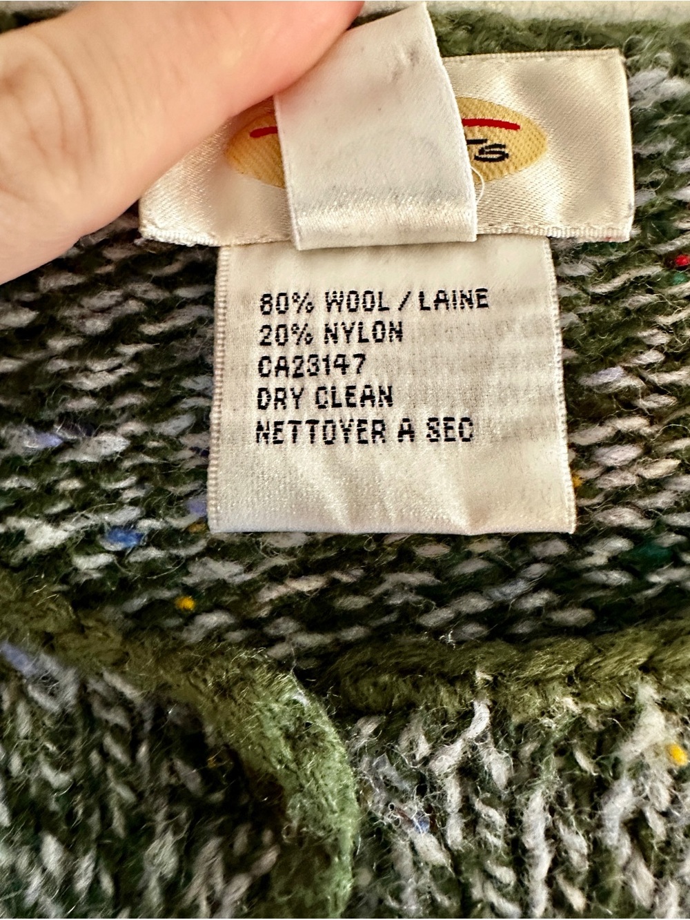 Talbots Classic Green Marled Button-Front Cardigan - Picture 5 of 5